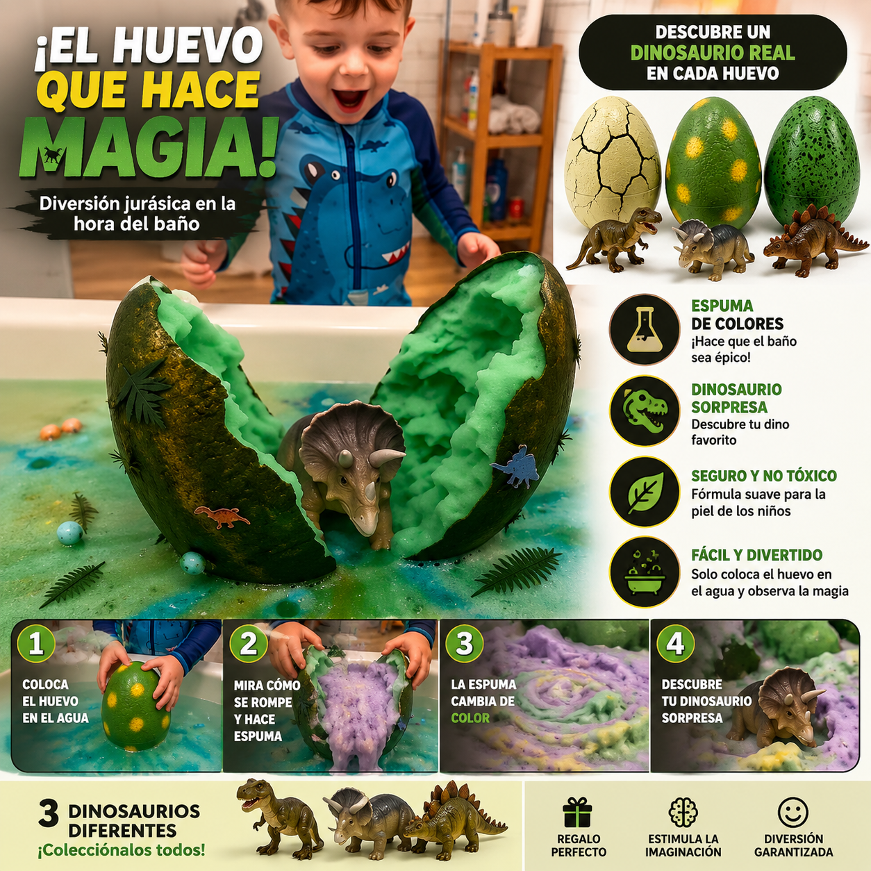 Huevos Mágicos Con Sorpresa Dino En Su Interior